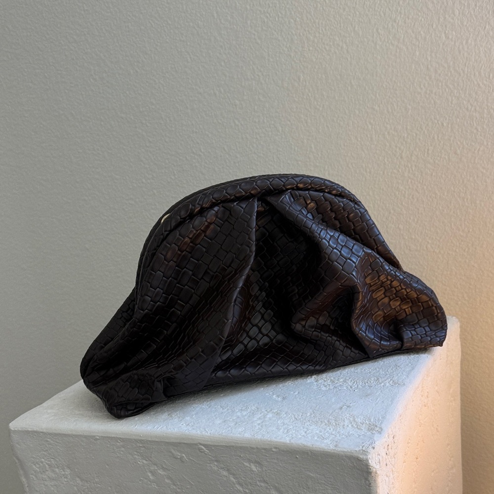 H&M Dark Brown Leather Clutch